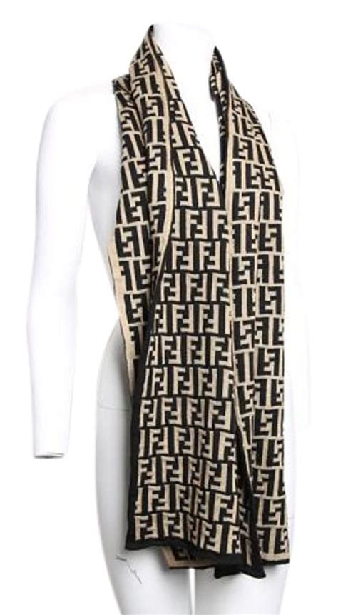 fendi scarf black|fendi zucchino scarf.